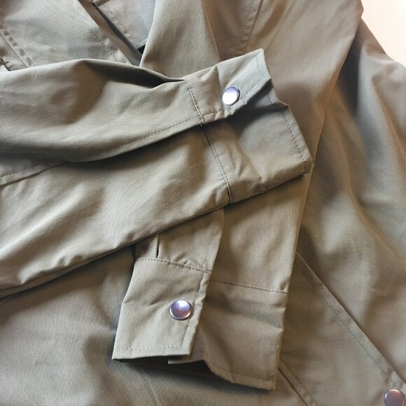 Bagatelle Belted Jacket Womens Medium Army Green Storm Flap Pockets Cinched Back - Picture 4 of 10